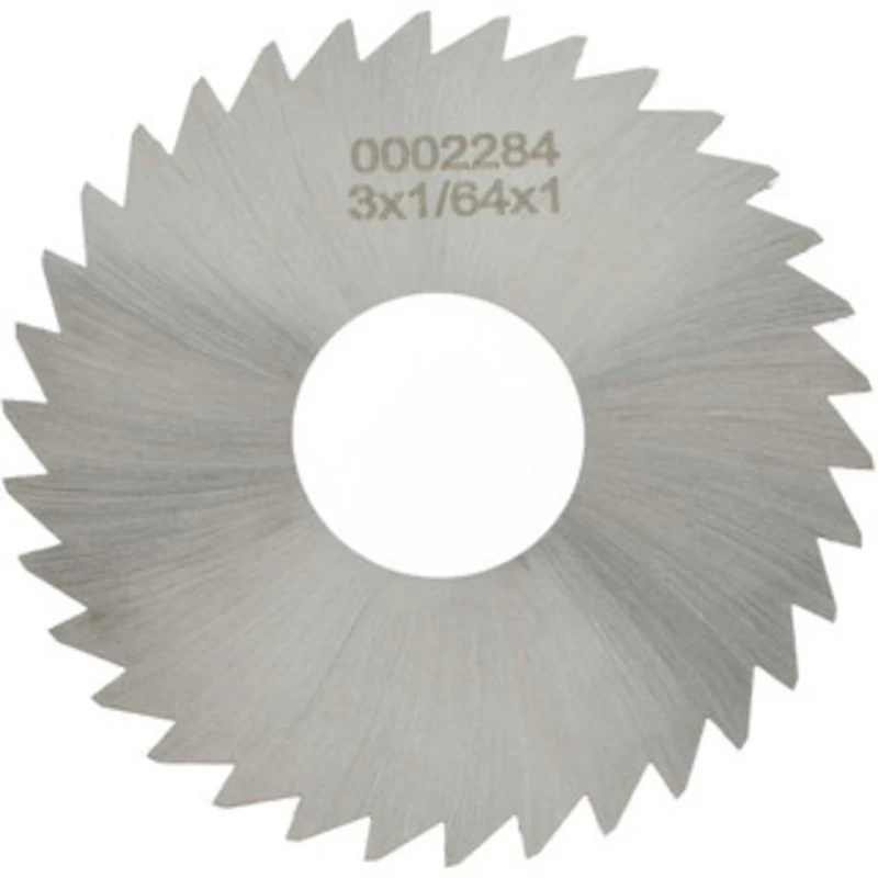 Made in USA 3 x 1/64, 1 Arbor, 34-Tooth High Speed Steel Slitting & Slotting Saw Uncoated, RH Cut, Straight Teeth, Co...